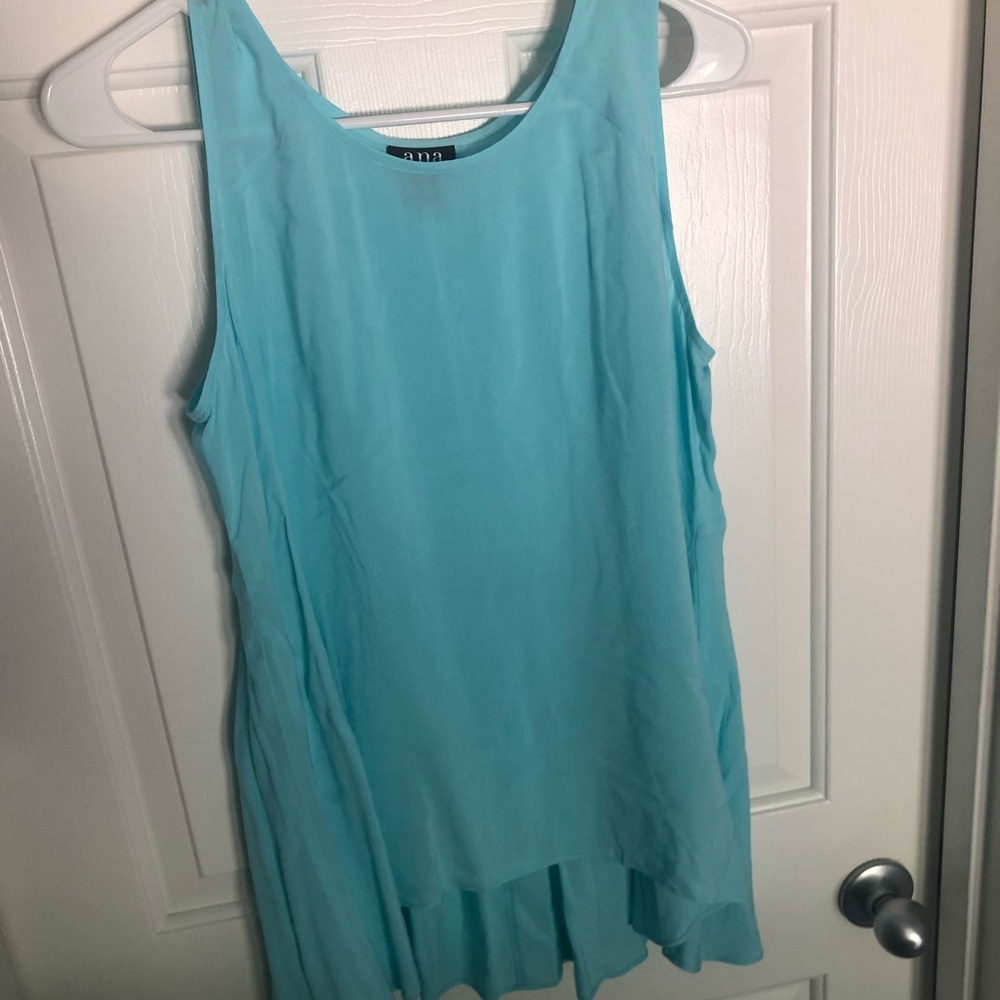 Blue sleeveless blouse